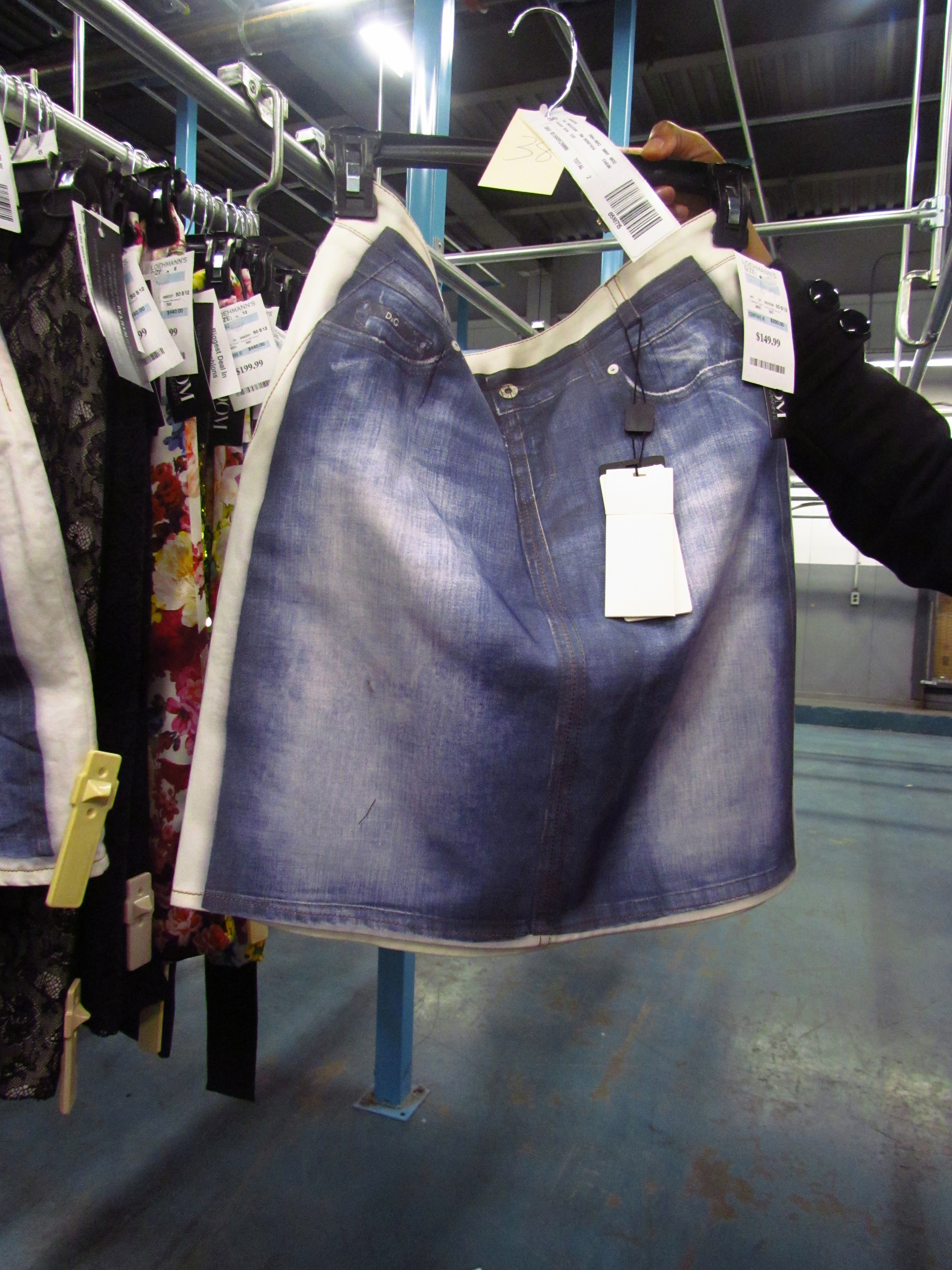 D&G chiffon blazers w/ screen printed denim workshirt w/ matching skirt 