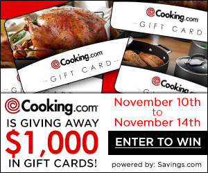 cooking, cooking.com, holidays, holiday deals, gift card, giveaway, bloggers, deals
