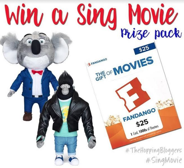 sing movie, the hopping bloggers, blogger giveaways, holiday movies, fandango gift card