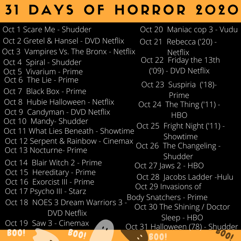 31 days of horror challenge, 31 days of halloween, halloween movie challenge, halloween horror challenge, halloween movies, scary movies, best scary movies, halloween classics 