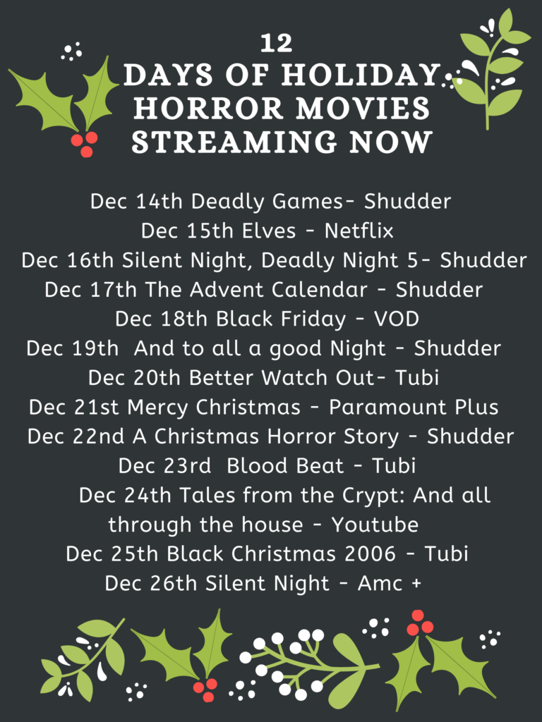 holiday horror movies streaming, holiday horror, Christmas horror movies 