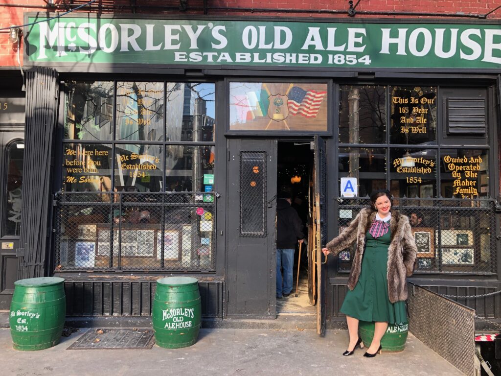 Amazing Mrs Maisel city tour, NYC tour events, on location tours, tours of tv show sets, NYC in film, NYC tv shows, old NYC, west village NYC, Mcsorleys ale house nyc 